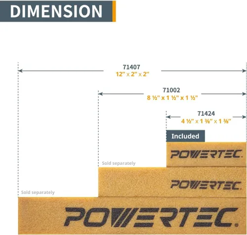 Vista 4 de POWERTEC 71424 - Cinta de agarre abrasivo y de patineta de 4-1/2 pulgadas, limpiador de papel de lija, paquete de 2, borrador de goma natural