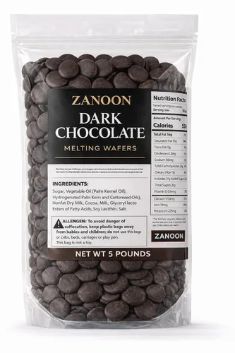 Vista 3 de Obleas de chocolate negro para derretir – Chocolate prémium de 5 libras por ZANOON para moldear, sumergir, hornear y decorar derretidos suaves