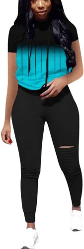 Vista 2 de Nimsruc - Conjunto de dos piezas para mujer, sudadera de manga larga, sudadera casual