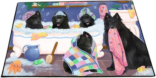 Vista 8 de Doggie of the Day Belgian Shepherd Dogs Floor Mat - 4th of July Independence Day - Best Dog Doormat - Protector Decor - Unique Portrait Art