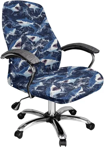 Vista 16 de Funda para silla de oficina de mármol morado, lavable, funda para silla de escritorio, fundas para silla de computadora para silla giratoria, silla