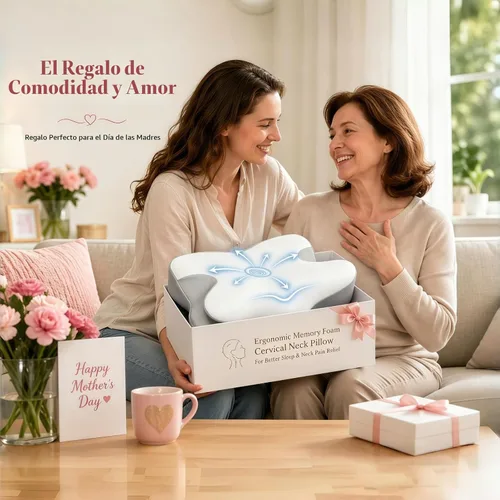 Vista 8 de Almohada cervical para el cuello, almohada contorneada de espuma Blanco