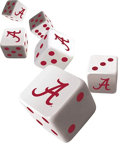 Vista 2 de MasterPieces Game Day - NCAA Alabama Crimson Tide - Juego de 6 dados con logotipo del equipo, tamaño estándar D6