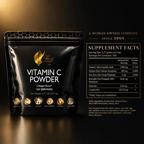 Vista 9 de Cocó March N.M.D Vitamina C en polvo 1000 mg – Suplemento de apoyo inmunológico con zinc, bromelina, quercetina y L-lisina, apoya la producción