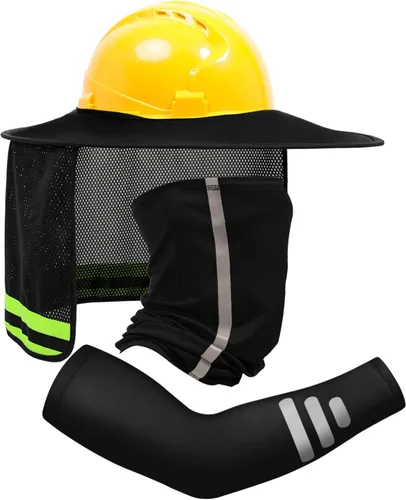 Vista 15 de TCCFCCT Protector Solar de Ala Completa con Malla para el Cuello, Visera Solar de Alta Visibilidad con Protección para el Cuello y Bandana Diadema