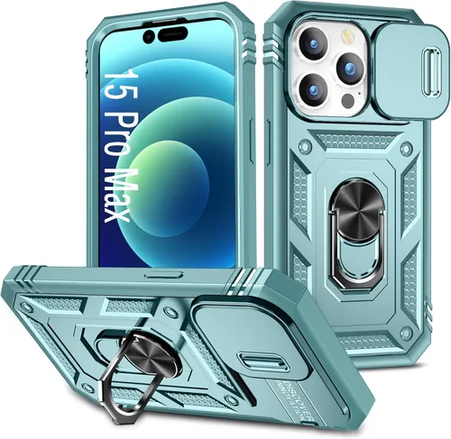 Vista 37 de Funda para iPhone 14, a prueba de golpes, resistente a los impactos, con lente deslizante protectora para iPhone 14 (6.1 pulgadas) (azul)