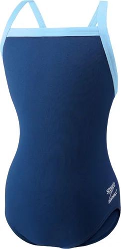 Vista 21 de Speedo Traje de baño de una pieza para niñas Endurance+ Flyback - colores de equipo sólidos para jóvenes Negro/Negro