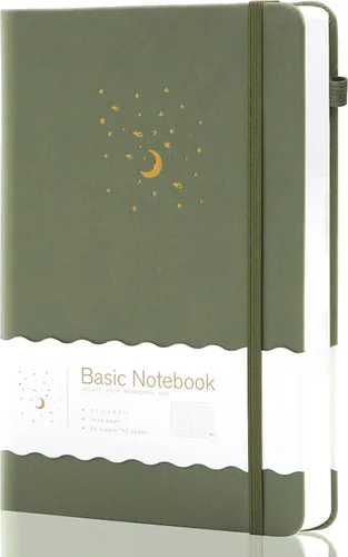 Vista 20 de CAGIE Cuaderno rayado para trabajo, cuaderno de tapa dura para escribir, mujeres y hombres, diario para tomar notas con lazo para bolígrafo