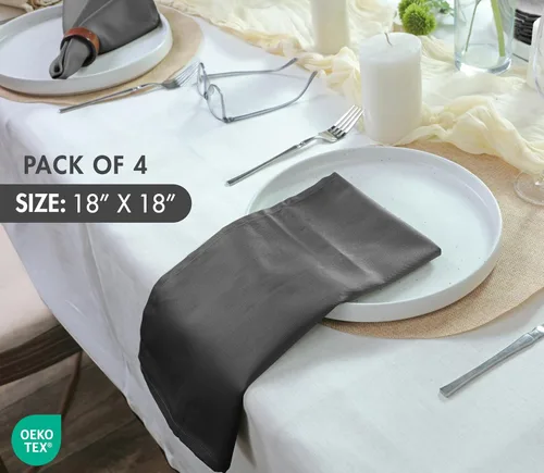 Vista 6 de Ruvanti - Juego de 4 servilletas de tela de 45x45 centímetros, lavables, suaves, duraderas, absorbentes, mezcla de algodón. Servilletas de mesa