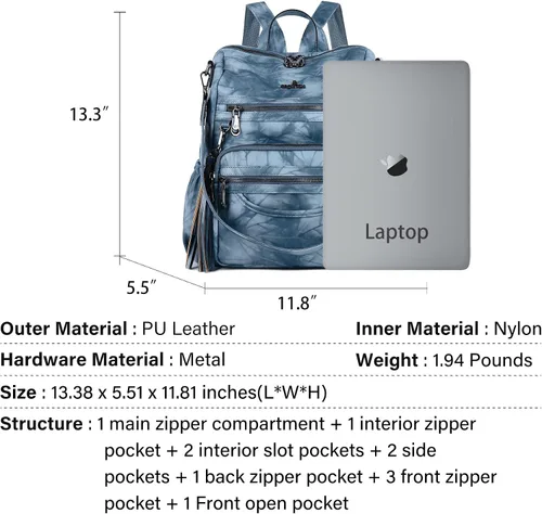 Vista 39 de Bolsos mochila monedero de piel sintética para mujer, bolsas con zíper, mochilas de hombro casuales