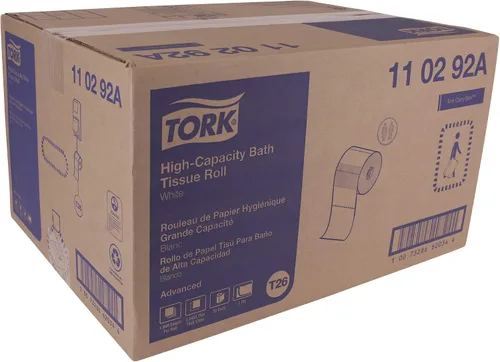 Vista 9 de Tork Rollo de papel higiénico de alta capacidad blanco T26, 36 x 1000, 110292A Compatible con dispensadores T26, rollos avanzados de 2 capas
