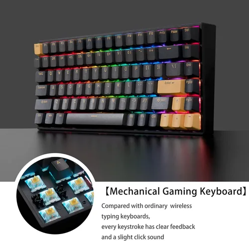 Vista 7 de ONE METER 75 Wireless Mechanical Keyboard Hot Swappable Mechanical Gaming Keyboard with Gateron G-Pro Switch and PBT Keycaps RGB LED Backlit
