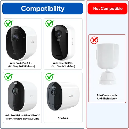 Vista 2 de Soporte de pared 2 en 1 para panel solar Arlo y cámara de seguridad Arlo Pro 6/Pro 5S/Pro 4/Pro 3/Ultra, ángulo ajustable para obtener la máxima luz