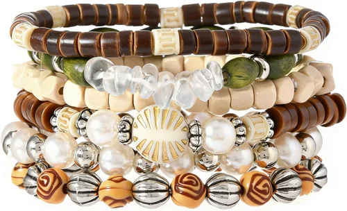 Vista 19 de Pulsera Gótica Ajustable de Cuero Trenzado Punk Multicapa de Estilo Grunge, Conjunto de Pulseras Emo con Brazalete de Metal, Envoltura