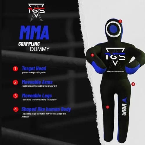 Vista 3 de MMA Grappling Dummy Brasileño JIU Jitsu BJJ Saco de boxeo para defensa personal lucha libre Judo Karate Boxeo Lanzamiento Sumisión Posición de pie