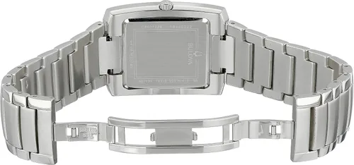Vista 8 de Bulova Reloj clásico de cuarzo rectangular de 2 manecillas para hombre
