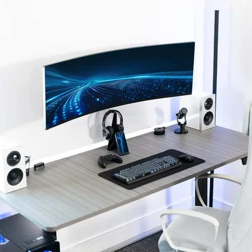 Vista 9 de VIVO Soporte de pared para monitor ultra ancho de movimiento completo, se adapta a pantallas ultra anchas de hasta 49 pulgadas y 44 libras, brazo