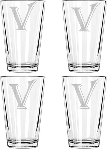 Vista 22 de Alankathy Mugs Juego de 4 monogramas de copa de cerveza (B)