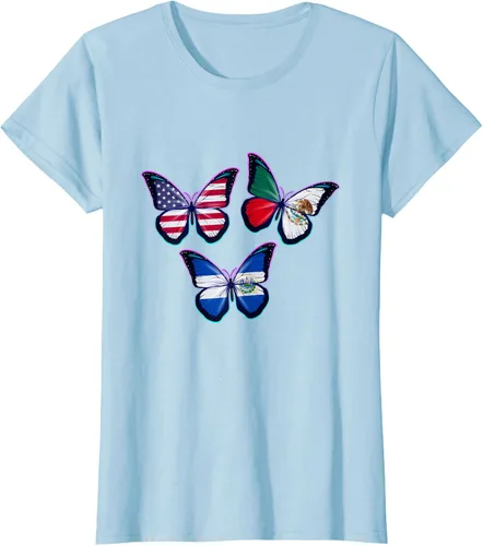 Vista 26 de Multiculti Heritage. Camiseta El Salvador México y Estados Unidos