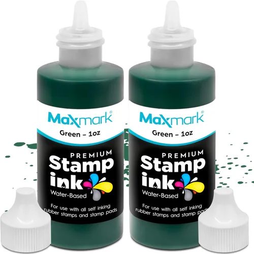 Vista 91 de MaxMark Premium - Tinta de recarga con punta de control en botella para sellos autoentintados, color negro - 1 onza