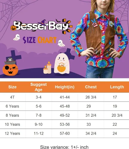 Vista 7 de BesserBay Camisa hawaiana de manga larga con botones para niños de 4 a 12 años