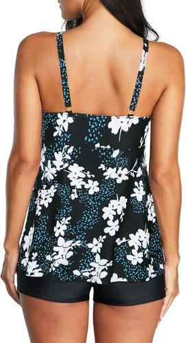 Vista 14 de American Trends Trajes de baño de dos piezas para mujer, tankini de talla grande, con control de abdomen