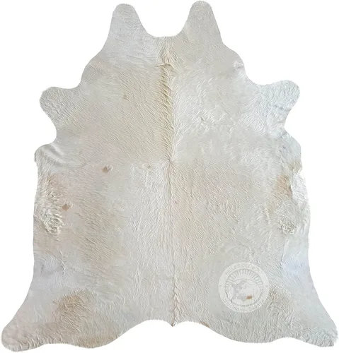 Vista 9 de Sunshine Cowhides Alfombra 100% auténtica de piel de vaca blanca natural, alfombra de estilo moderno de piel de animal y alfombra para el suelo