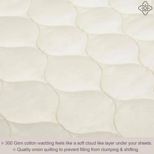 Vista 4 de Bioweaves Funda de colchón 100% algodón orgánico, protector de colchón acolchado con guata de algodón suave, bolsillo de 20 pulgadas de profundidad
