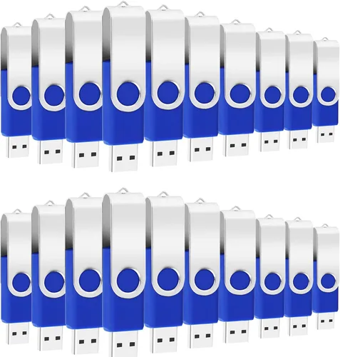 Vista 12 de Paquete de 50 unidades flash USB 2.0 de 128 MB, unidades flash USB 2.0 a granel para almacenamiento (azul) Unidades de pulgar de 128 GB a granel