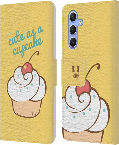 Vista 357 de Head Case Designs Assortment Cupcakes Happiness Leather Wallet Case Compatible with Samsung Galaxy A07 4G Surtido