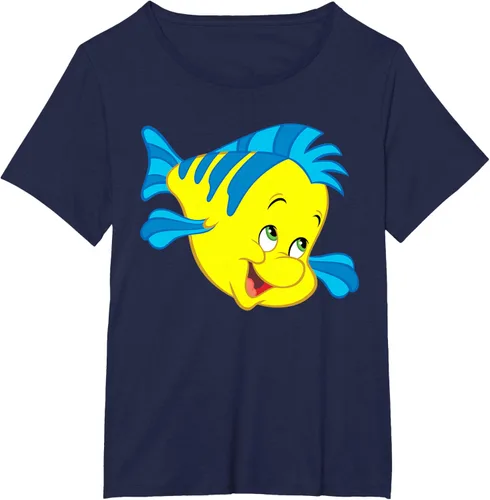 Vista 17 de Disney Camiseta de disfraz de cara grande de la Sirenita Flounder Sidekick