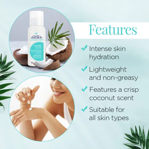 Vista 4 de Body Drench Loción reponedora de agua de coco, 2 onzas líquidas
