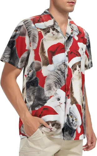 Vista 107 de Camisa hawaiana para hombre, con estampado floral, cómoda, con botones, casual, manga corta, ropa de playa para hombre