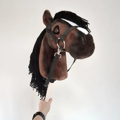 Vista 2 de Caballo de juguete para niños A4 Castaño Caballo de juguete con palo