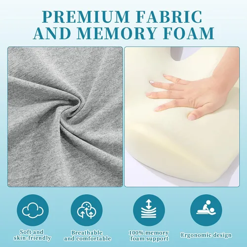 Vista 3 de BALAPET Juego de almohada de masaje y almohada de pecho, reposacabezas de masaje transpirable para cama con soporte de espuma viscoelástica, cojín