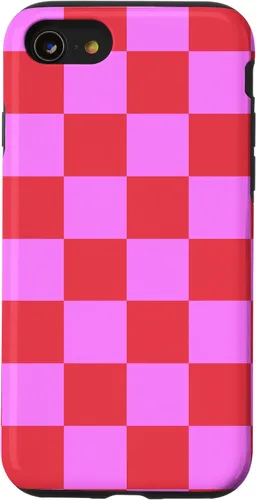 Vista 18 de Funda femenina con patrón de mujer rosa y rojo a cuadros para iPhone 17