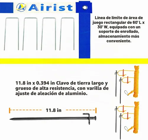 Vista 4 de Red de Voleibol de Servicio Pesado para Exteriores con Sistema de Acero Anti-Combado, Postes de Aluminio Ajustables, Juego de Redes Profesionales