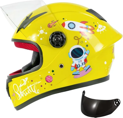 Vista 9 de Casco de motocicleta para niños, casco de cara completa para jóvenes, casco ligero aprobado por DOT para motocross, ATV, todoterreno, cascos