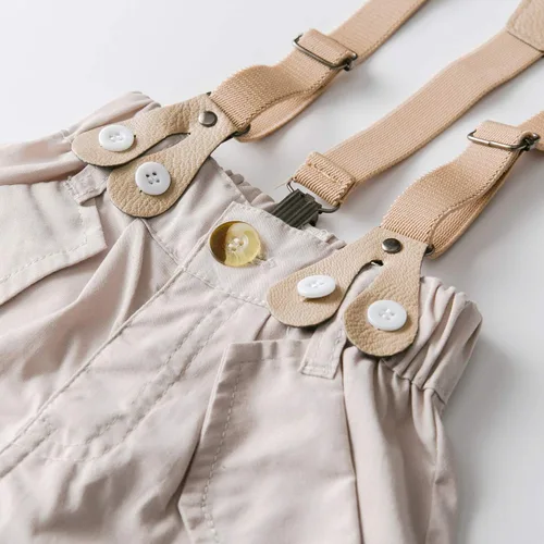 Vista 6 de Conjunto de trajes de verano para bebés y niños pequeños, pantalones cortos con pechera