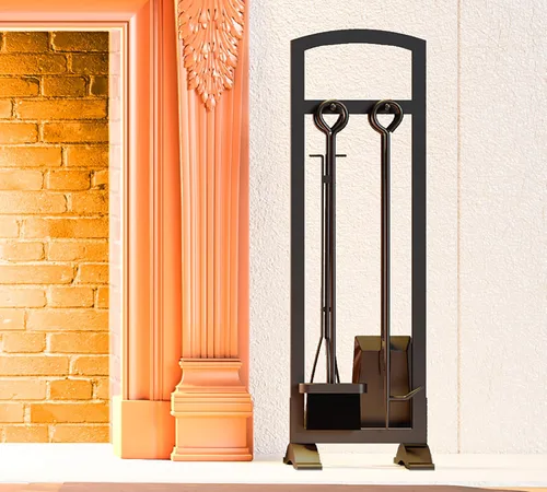 Vista 7 de Kingson Juego de herramientas ligeras de 5 piezas para chimenea: portátil, compacto y elegante kit de accesorios para hogueras