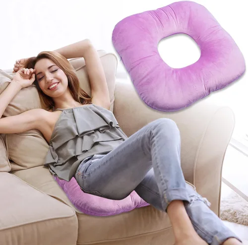 Vista 13 de Cojín de asiento con forma de dona rellena para dolor de coxis y coccix, hemorroides, úlceras de cama, embarazo, próstata, recuperación