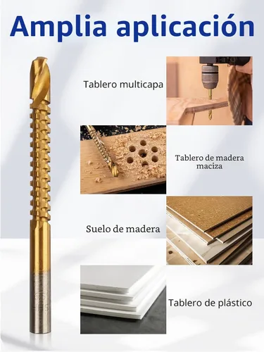 Vista 6 de Rocaris Paquete de 8 brocas helicoidales HSS con revestimiento de titanio