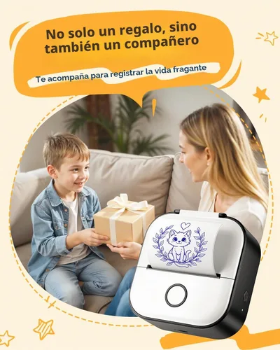Vista 4 de Memoqueen T02 Mini impresora de etiquetas adhesivas y papel de 3 rollos, color negro