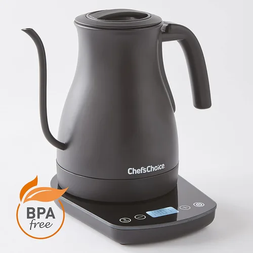 Vista 8 de Chef'sChoice - Hervidor eléctrico de cuello de cisne, perfecto para vertidos, construcción de acero inoxidable, 1200 vatios con apagado automático