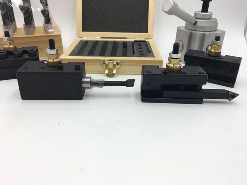 Vista 3 de Mini juego de soporte de poste de herramienta de cambio rápido+9 unids 3/8 barra de taladrado+3/8 "5 piezas de insertos de carburo indexables Juego