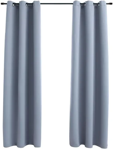 Vista 19 de Cortinas opacas con anillos 2 piezas, aislamiento térmico sólido con ojales, cortinas de ventana de reducción de ruido, cortinas de oscurecimiento
