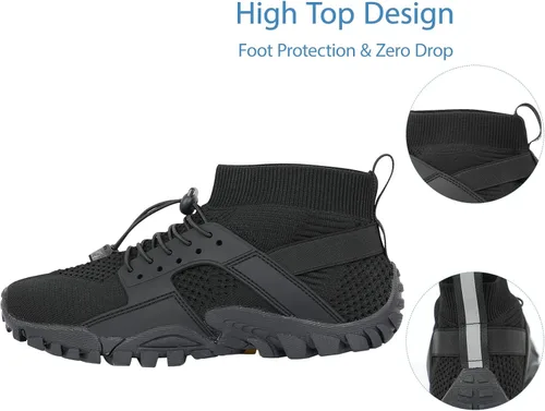 Vista 4 de Mens Womens Water Hiking Shoes Trail Running Shoes High Top Slip Resistant Swim Wading Shoes Barefoot Aqua for Beach Sailing Orthopedic Walking