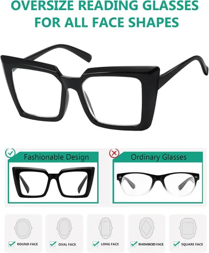 Vista 4 de Eyekepper Gafas de lectura de gran tamaño para mujeres lectoras de moda