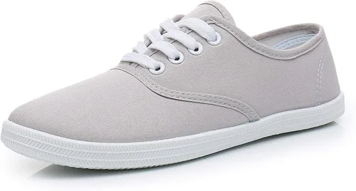 Vista 14 de VenusCelia - Tenis de lona con agujetas Rainbow para mujer Negro (Allblack)