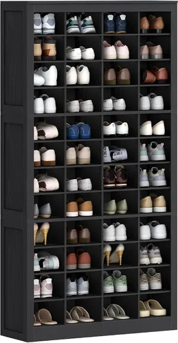 Vista 11 de Hzuaneri - Gabinete de almacenamiento de zapatos, organizador de armario de pie de 36 pares, organizador de zapatos de madera con celda ensanchada